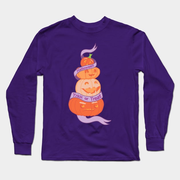 Halloween - Pattern - pumpkin, halloween, spooky Long Sleeve T-Shirt by NOSSIKKO